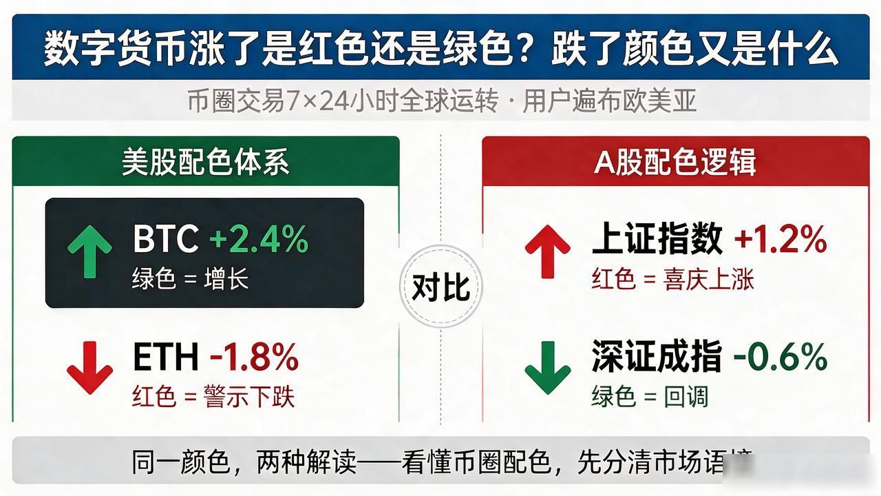 数字货币涨了是红色还是绿色？跌了颜色又是什么