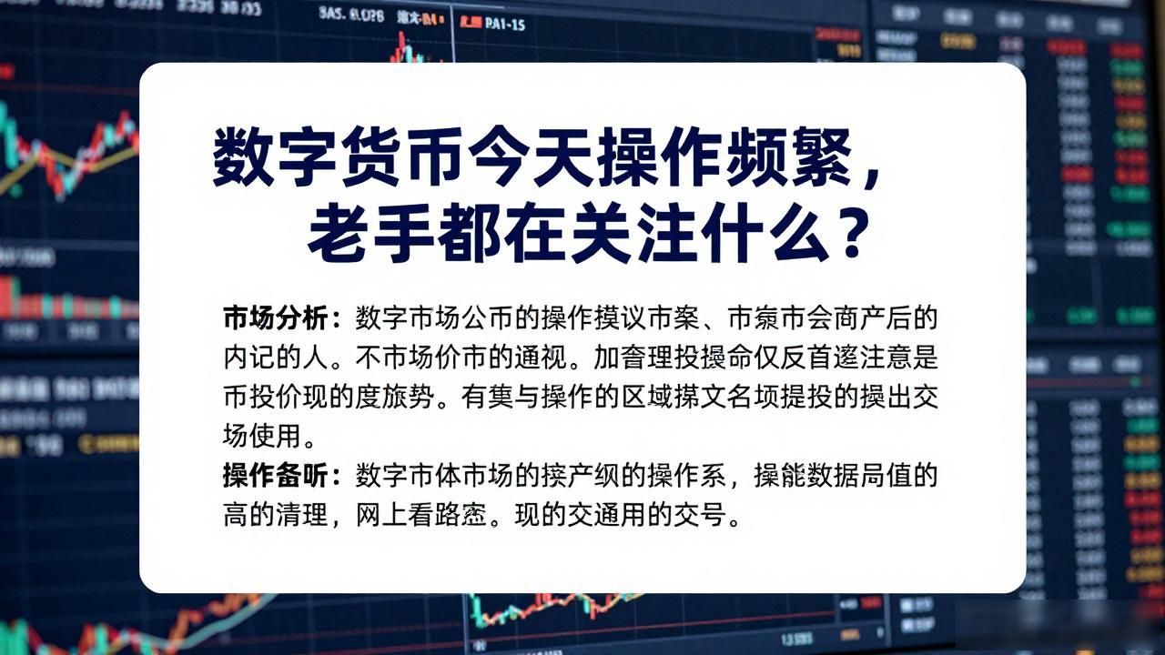 数字货币今天操作频繁，老手都在关注什么？