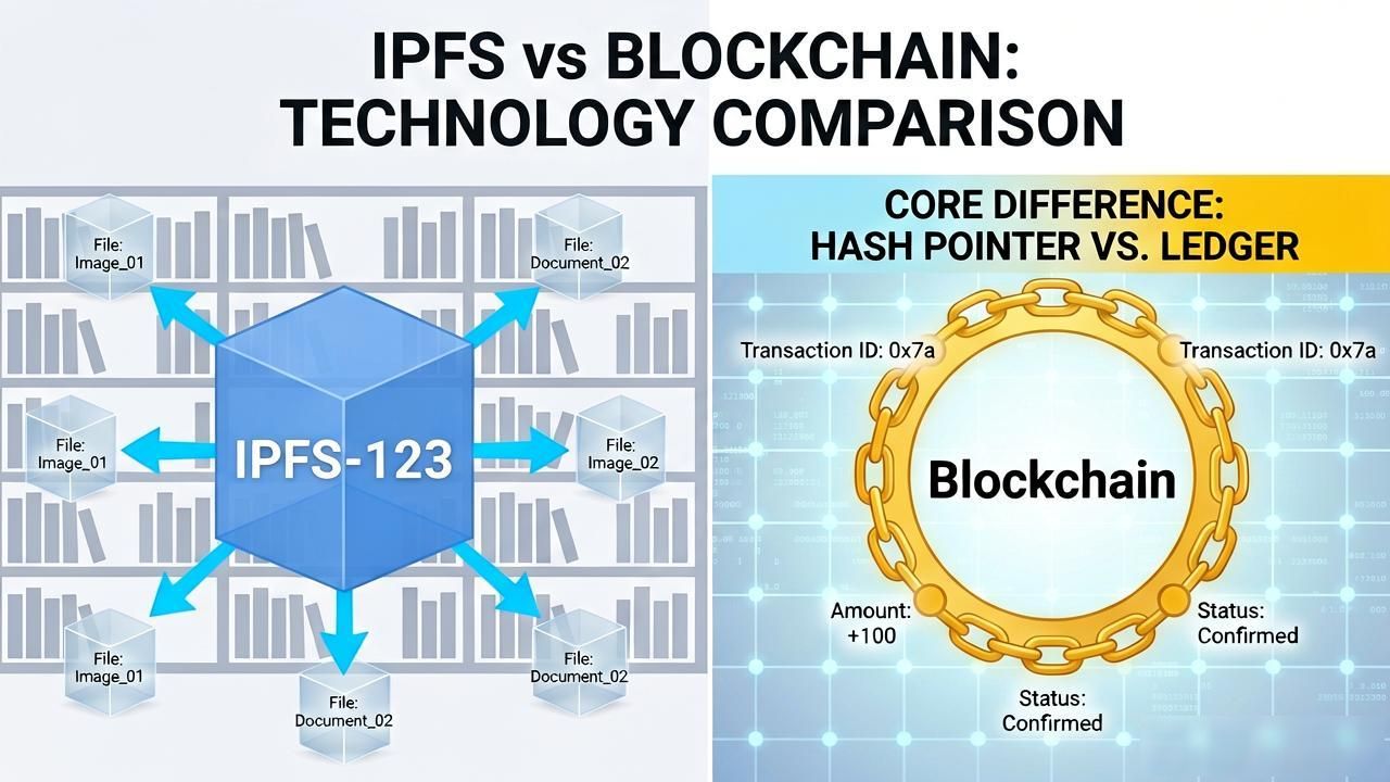 IPFS和区块链到底有啥区别？一文讲清存储与账本的不同