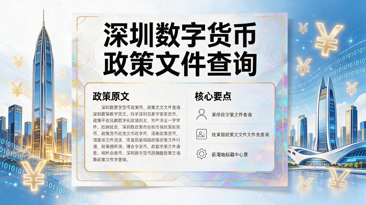 深圳数字货币文件怎么查？官方发文渠道、政策原文和核心要点全整理