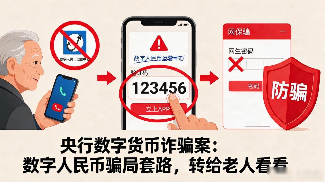 央行数字货币诈骗案：数字人民币骗局套路，转给老人看看