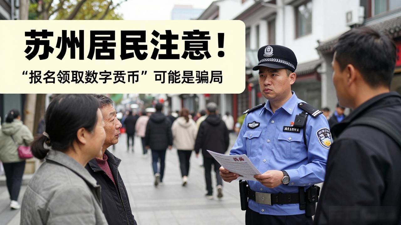 苏州居民注意！"报名领取数字货币"可能是骗局