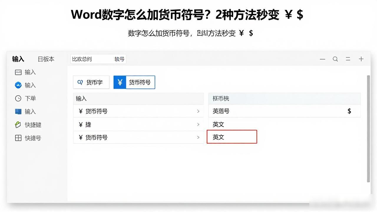 Word数字怎么加货币符号？2种方法秒变￥$