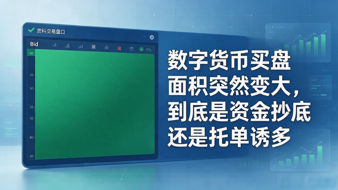 数字货币买盘面积突然变大，到底是资金抄底还是托单诱多