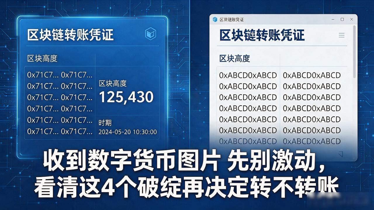 收到"数字货币图片"先别激动，看清这4个破绽再决定转不转账