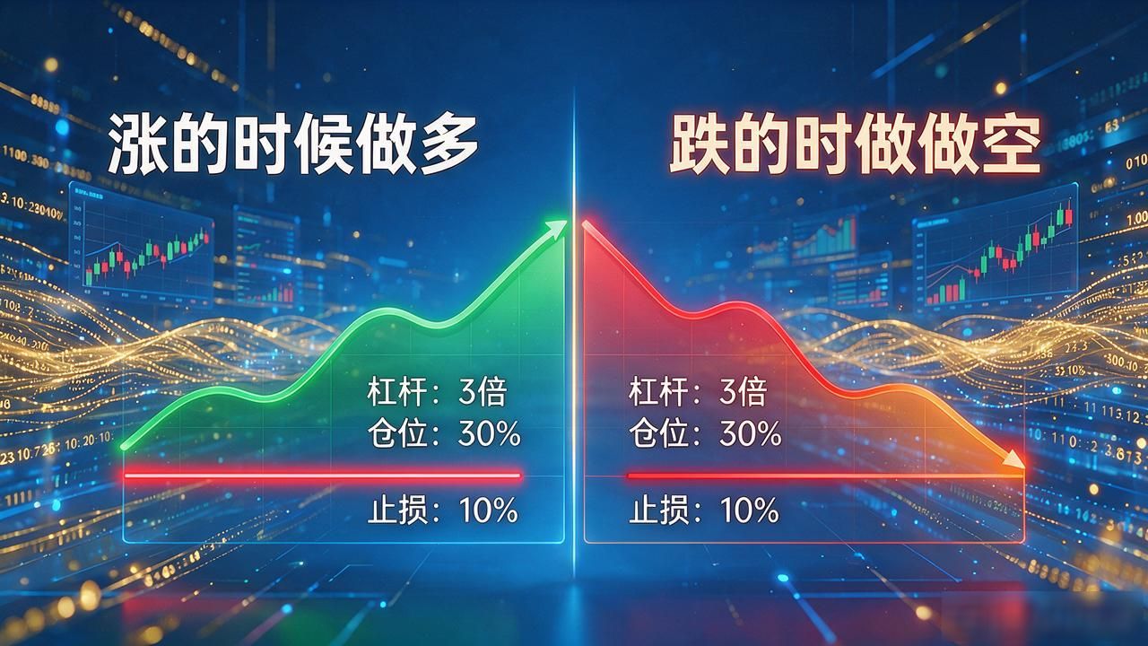 数字货币双向收益怎么搞？涨的时候做多，跌的时候做空，两边都赚钱