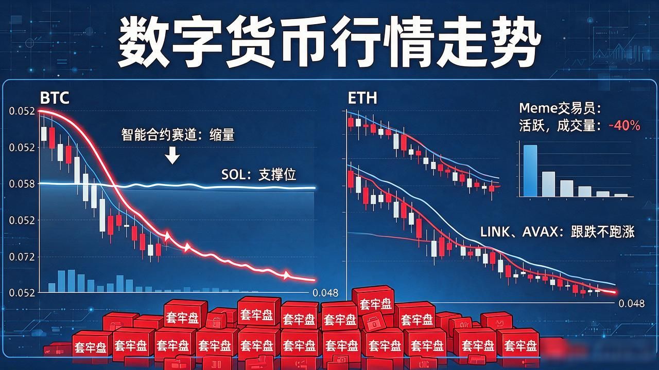 本周数字货币行情走势，BTC来回拉锯ETH差点破位