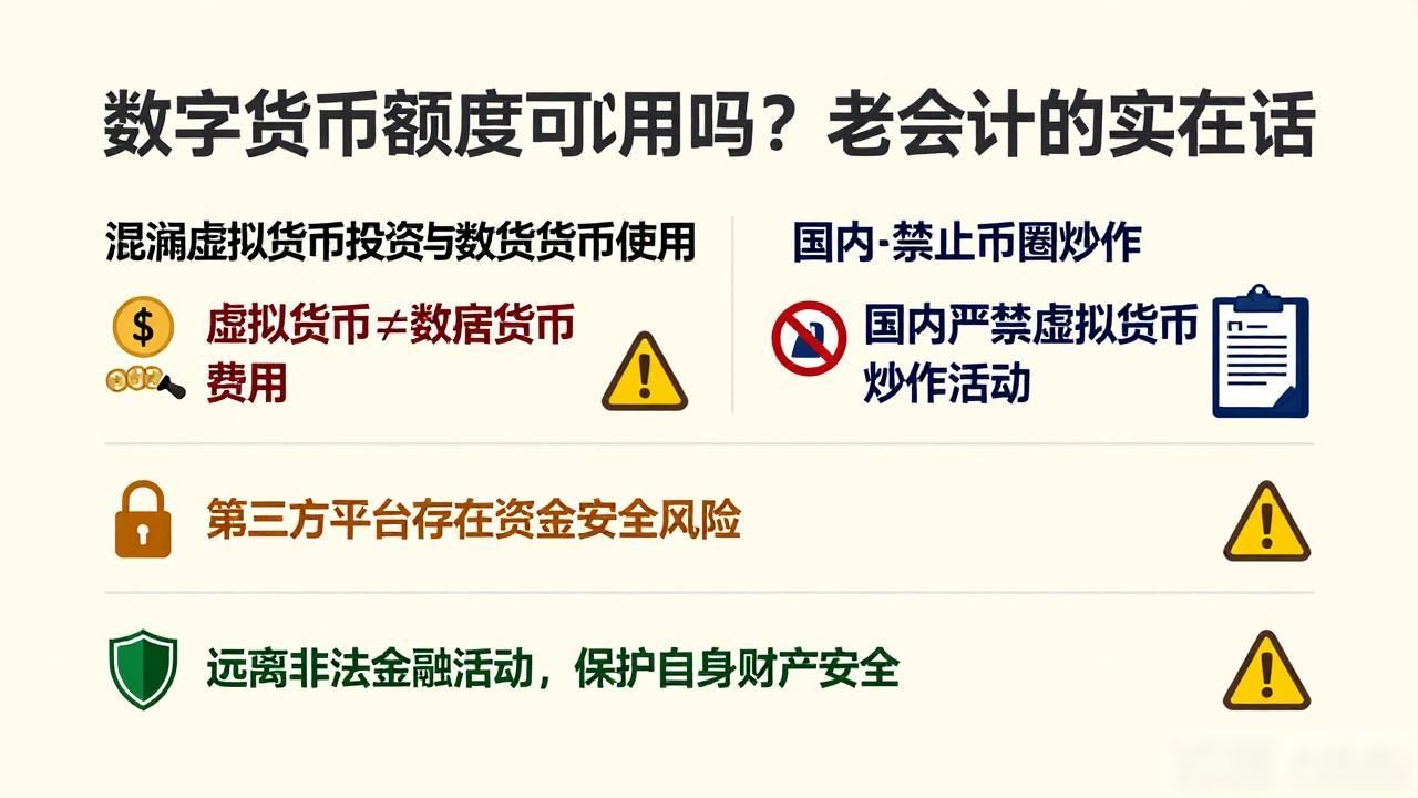 数字货币额度可以用吗？老会计的实在话