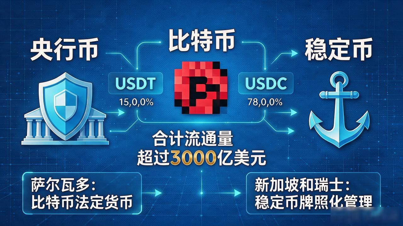 全球数字货币对比：央行币、比特币、稳定币到底差在哪