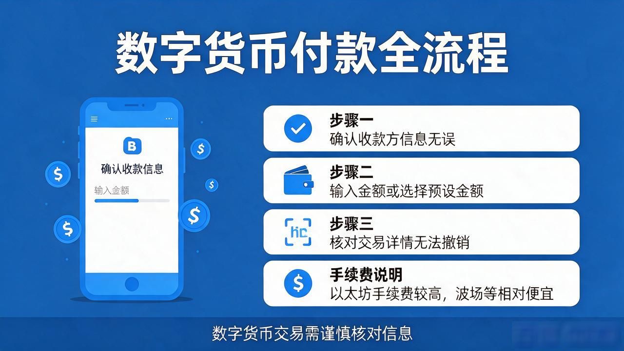 数字货币怎么结账？付款全流程图文教程
