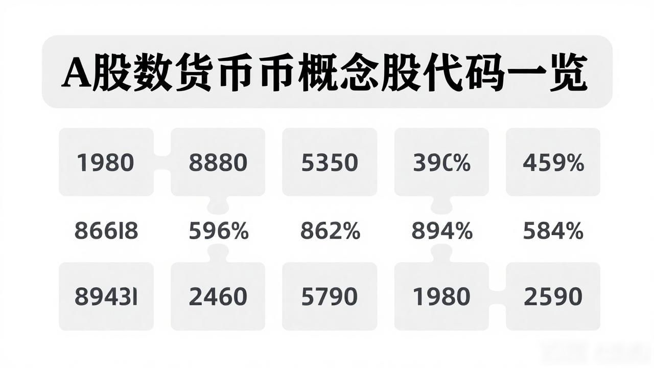 A股数字货币概念股代码一览