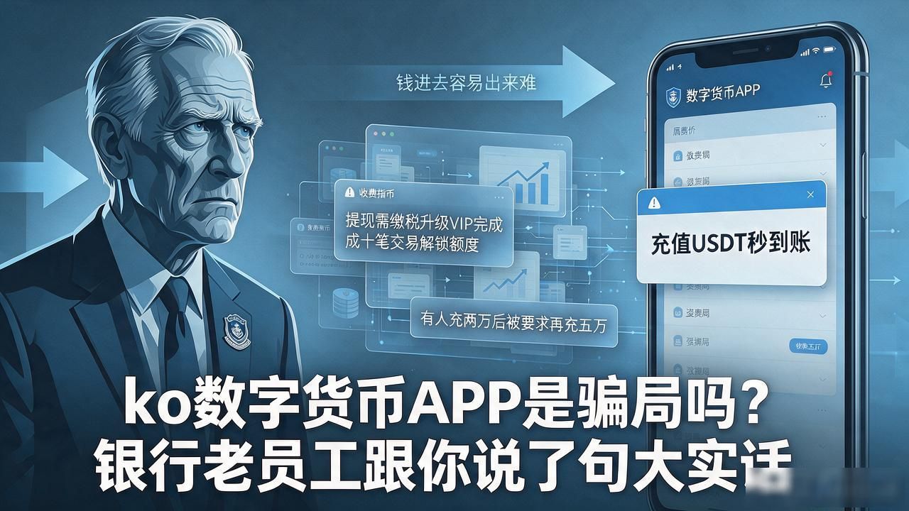 ko数字货币APP是骗局吗？银行老员工跟你说了句大实话